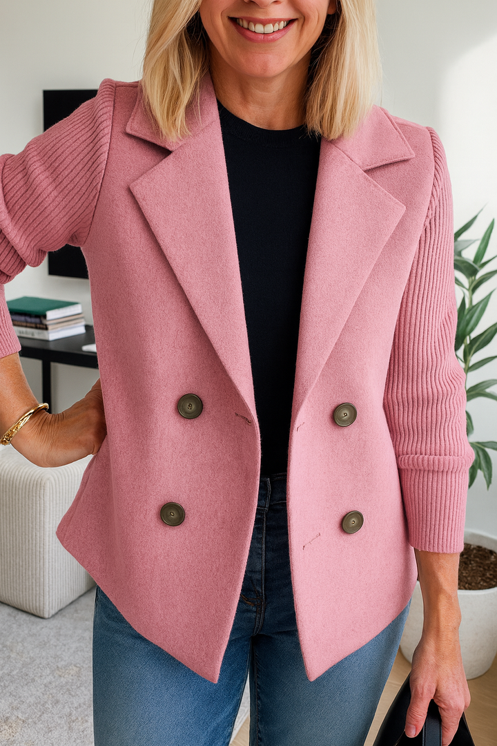 Elara - Elegant Blazer with Knitted Sleeves