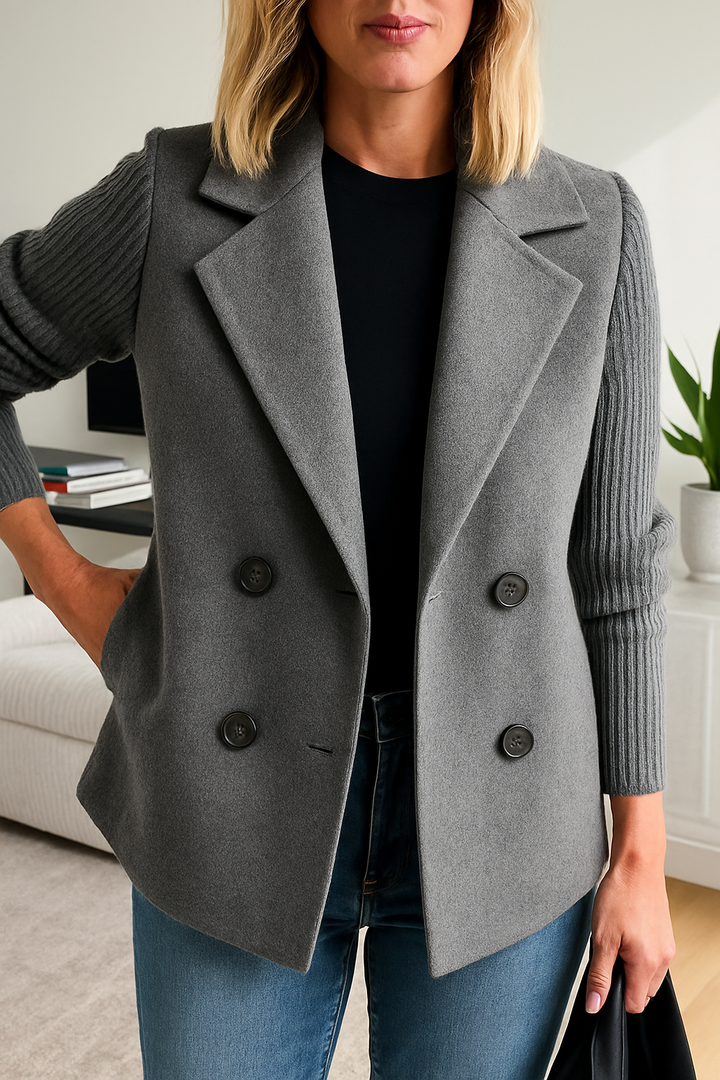 Elara - Elegant Blazer with Knitted Sleeves