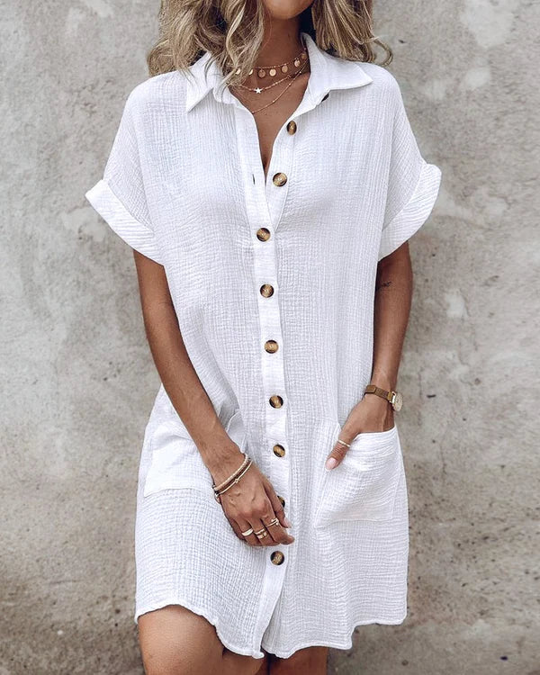 Mya - Breezy Button Dress