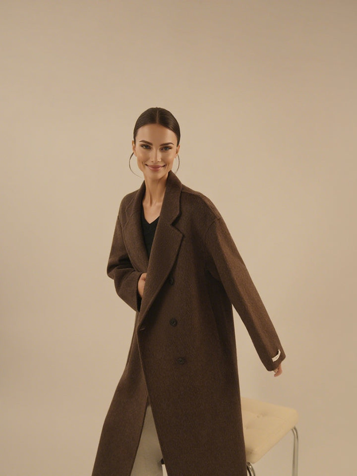 Clara – Elegant Longline Wool Coat