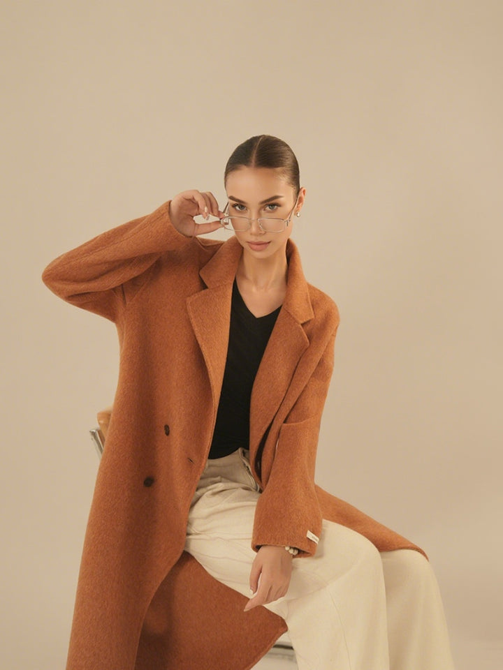 Clara – Elegant Longline Wool Coat