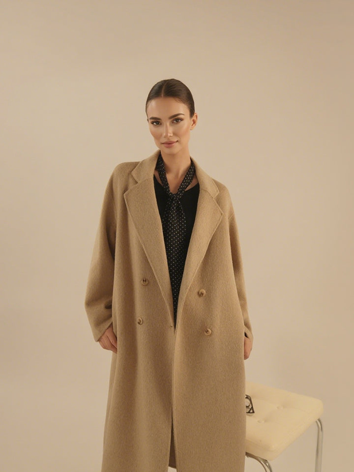Clara – Elegant Longline Wool Coat