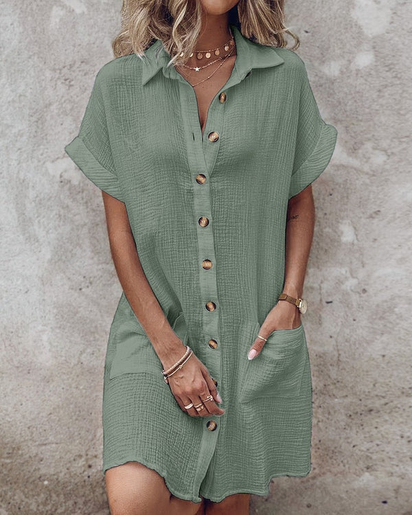 Mya - Breezy Button Dress
