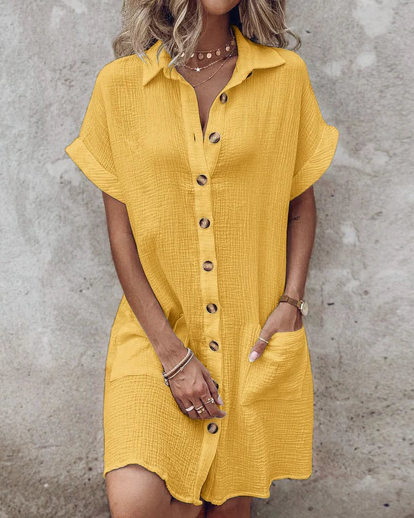 Mya - Breezy Button Dress